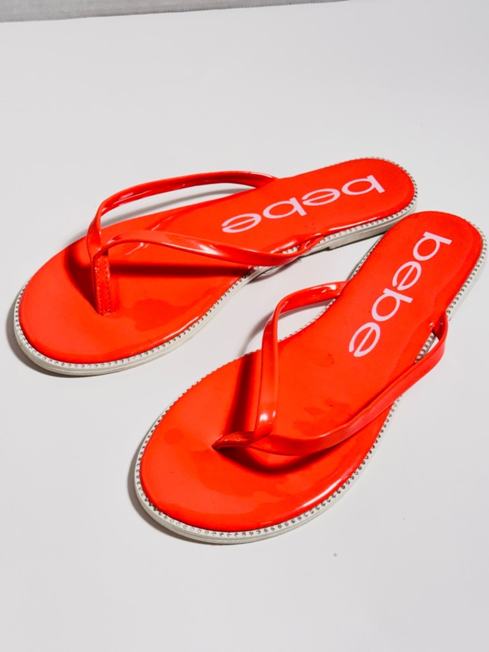 bebe Bright Coral Women's Thong Sandals
